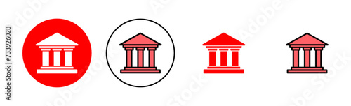 Bank icon set illustration. Bank sign and symbol, museum, university