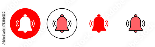 Bell Icon set illustration. Notification sign and symbol for web site design