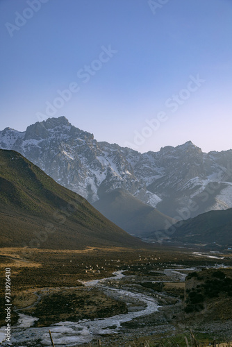 Maya Snow Mountain, Wuwei City, Gansu Province-blue sky against the landscape