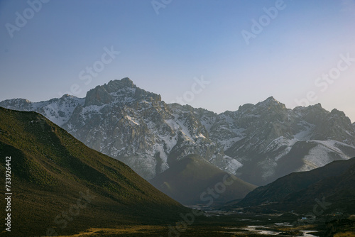 Maya Snow Mountain  Wuwei City  Gansu Province-blue sky against the landscape