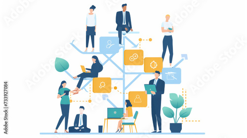 CEO planning manpower on organization chart structure to management level down line employee or staff priority to build a strong efficient team. Staff promote to higher position and strong leadership 