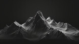 Black and White Photo of a Mountain Range