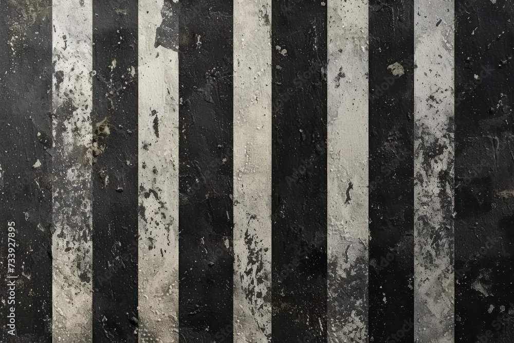 Grungy Black and White Striped Wall
