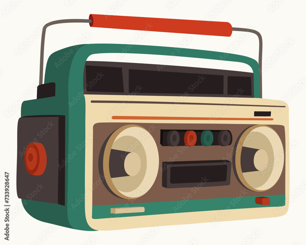 Retro tape recorder. Vector isolated illustration. Retro tape recorder. Vector isolated illustration.