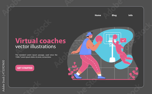 Master your jump shot with guidance from virtual coaches, as our illustration captures the essence of VR training in basketball, blending sport with cutting-edge technology.