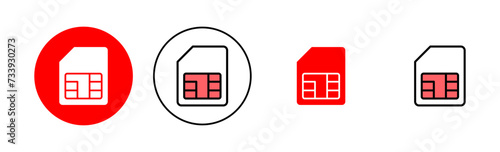 Sim card icon set illustration. dual sim card sign and symbol