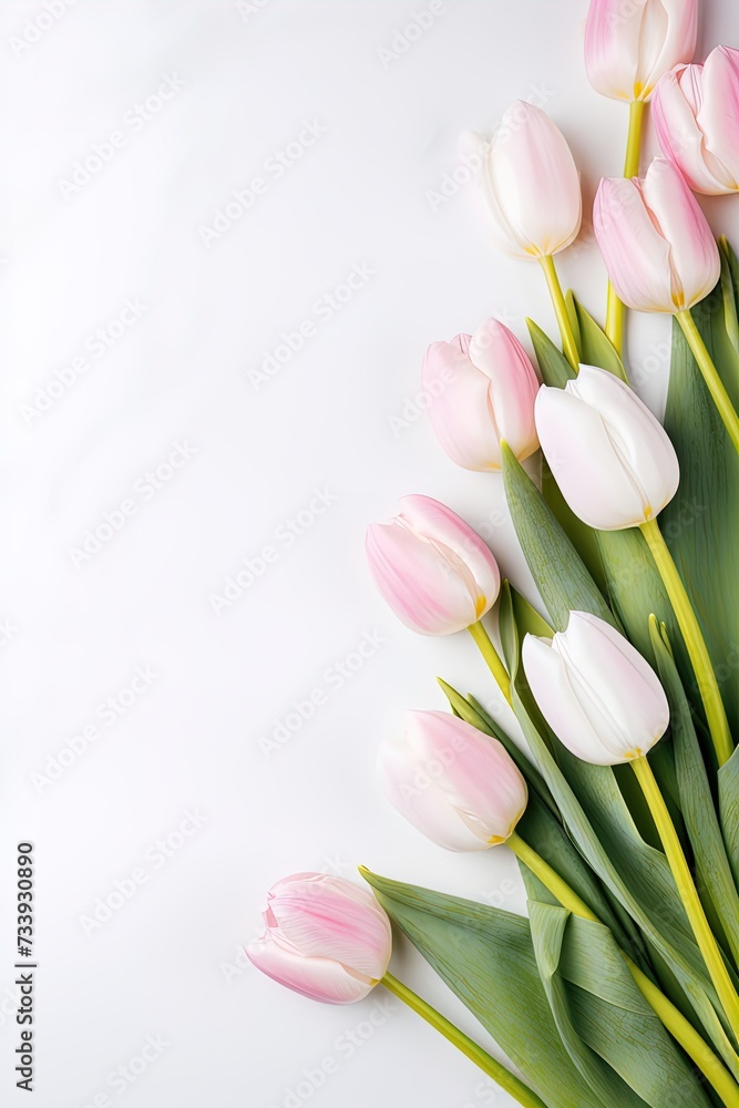 tulips background, place for text, the eighth of March, aesthetics