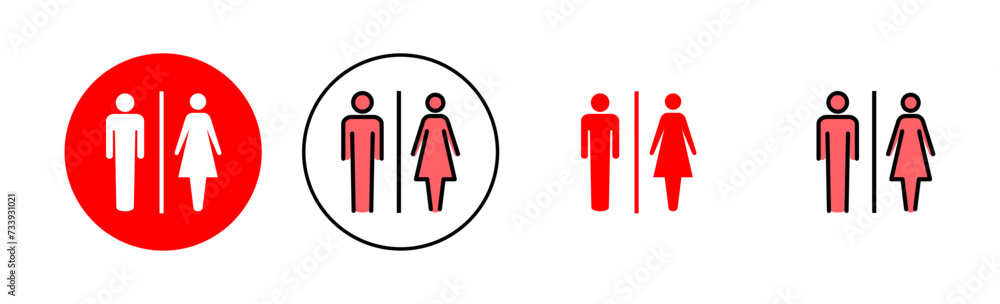 Toilet icon set illustration. Girls and boys restrooms sign and symbol. bathroom sign. wc, lavatory Toilet icon set illustration. Girls and boys restrooms sign and symbol. bathroom sign. wc, lavatory