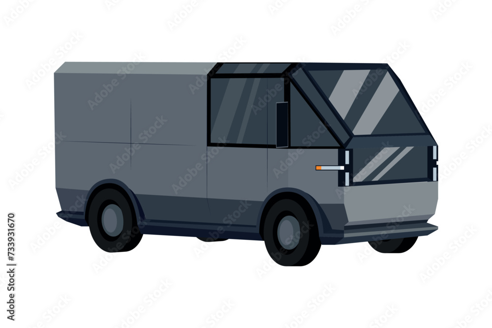 Futuristic delivery van of the future. Vector illustration Futuristic delivery van of the future. Vector illustration