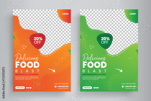 Food Flyer Template design, restaurant food flyer, fast food template vector illustration.	