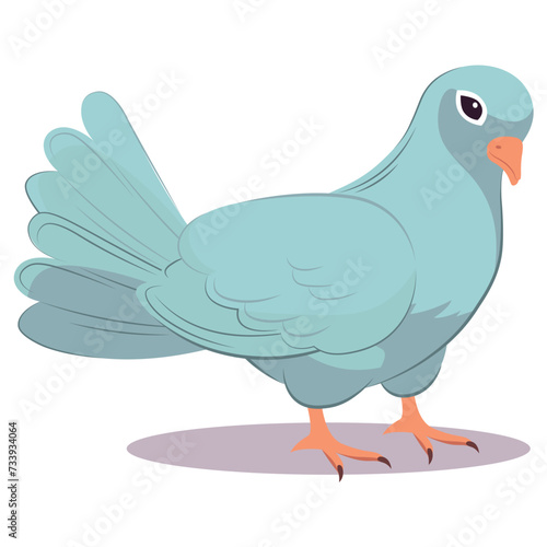 Dove of colorful set. Colorful strokes breathe life into its feathers, creating a dynamic and captivating scene against the clean white backdrop. Vector illustration.