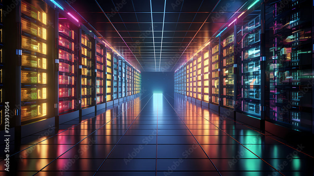 Obraz premium Data center server room