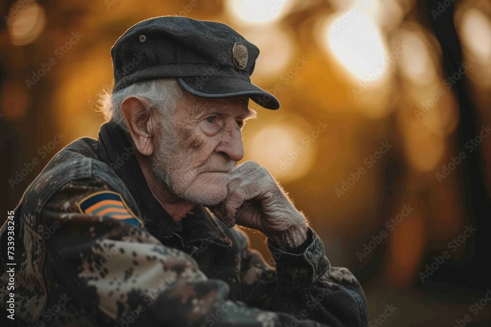 Alone with his thoughts, the old veteran reflected on his experiences.