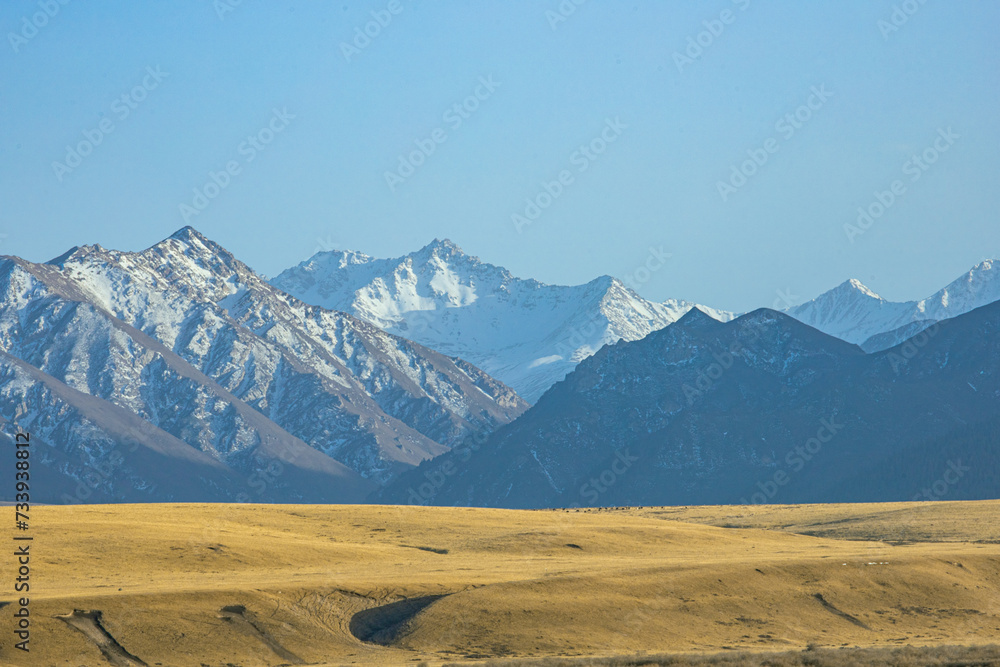 Shandan Military Horse Farm, Zhangye City, Gansu Province-Snowy Mountains and Pastures of Qilian Mountains