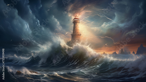 Violent waves and storms at sea