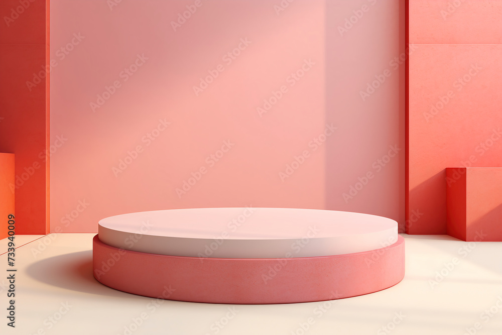 A closer view of a round product podium. (Generative AI) A closer view of a round product podium. (Generative AI)