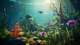 coral reef with fish  high definition(hd) photographic creative image