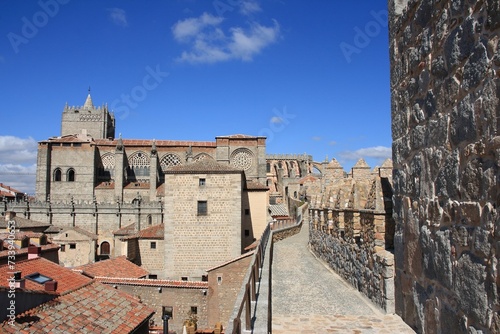 Avila ramparts and cathedral photo