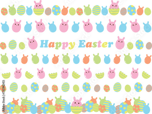 ポップでかわいいイースターのライン7種セット