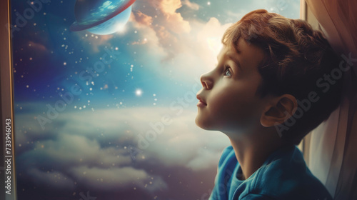 Kid dreaming of space flyght
 photo
