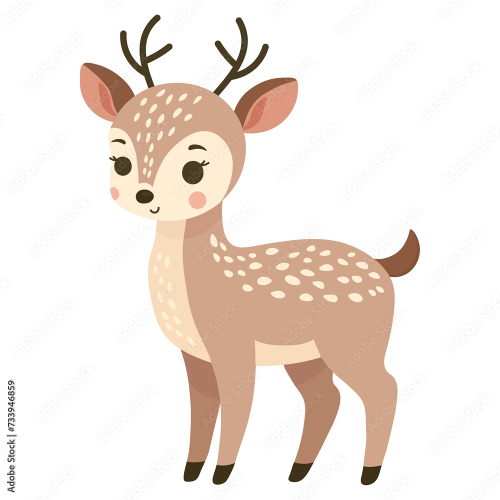 Cute little deer. Vector baby illustration Cute little deer. Vector baby illustration