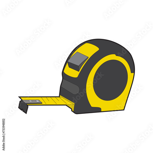 Tape measure. Tool repair contruction. Vector image