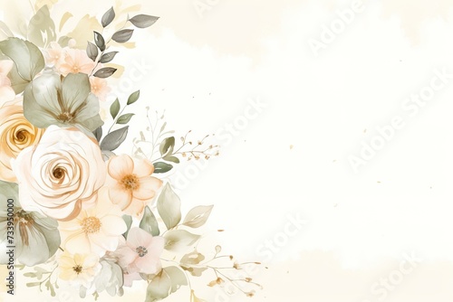 wedding background with flowers  place for text  delicate tones  aesthetic