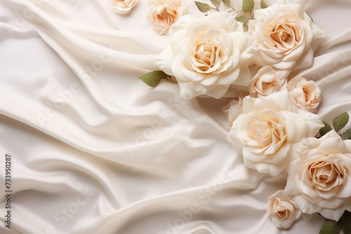 wedding background with flowers, place for text, delicate tones, aesthetic