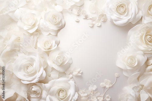 wedding background with flowers, place for text, delicate tones, aesthetic