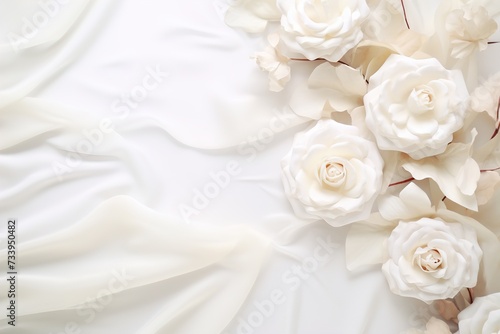 wedding background with flowers  place for text  delicate tones  aesthetic