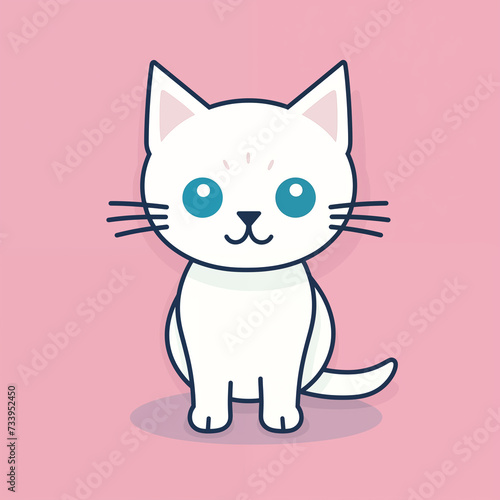 Cute cat line art minimalist seamless pattern vector file