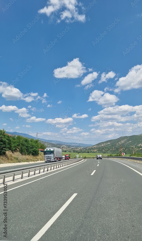 Fototapeta premium transit through turkey, roads landscapes, cities, people , borders 