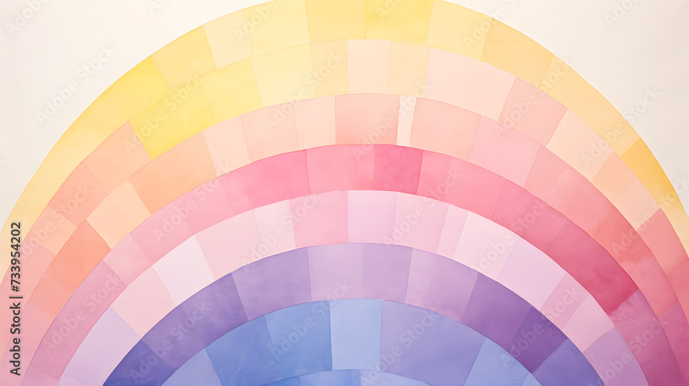 Geometric watercolor rainbow illustration isolated on white background Geometric watercolor rainbow illustration isolated on white background