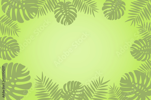 Vector illustration in flat style with copy space for text. background with leaves.