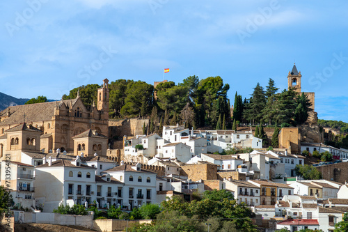 Panoramic view of the historical Andalusian city in Antequera, Spain