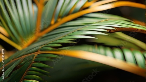 Tropical palm leaves in the background texture