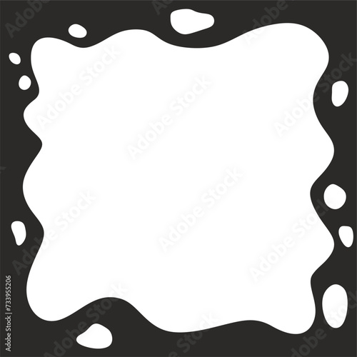 Cow or dalmatian skin square frame. Animal skin template. Cow skin in square pattern. Love milk or milk day. Dairy products print. vector illustration.