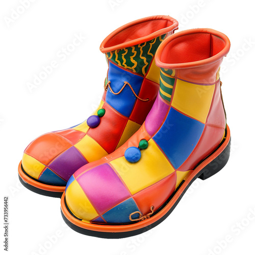 Clown shoes, PNG image, transparent background.