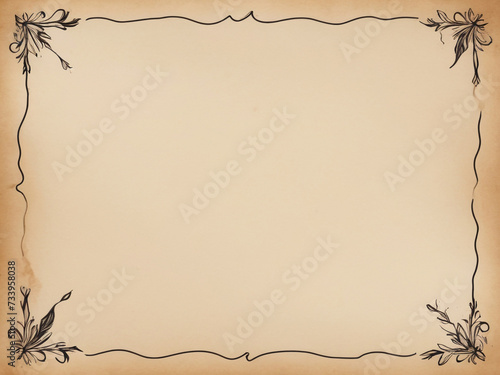 Parchment paper background with decoration in the corners