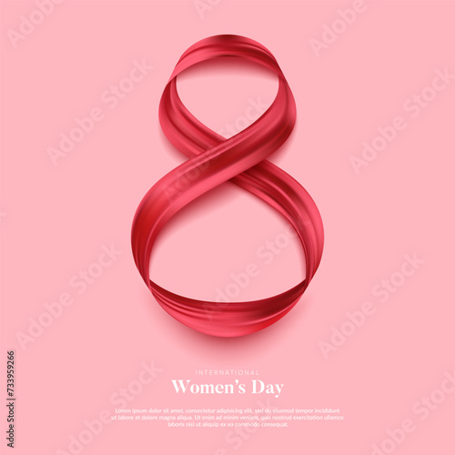 Elegant 8 March poster design. Vector illustration.