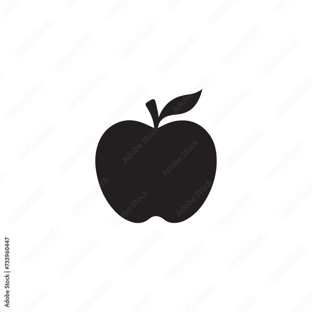 Apple food icon black vector background design. Apple food icon black vector background design.