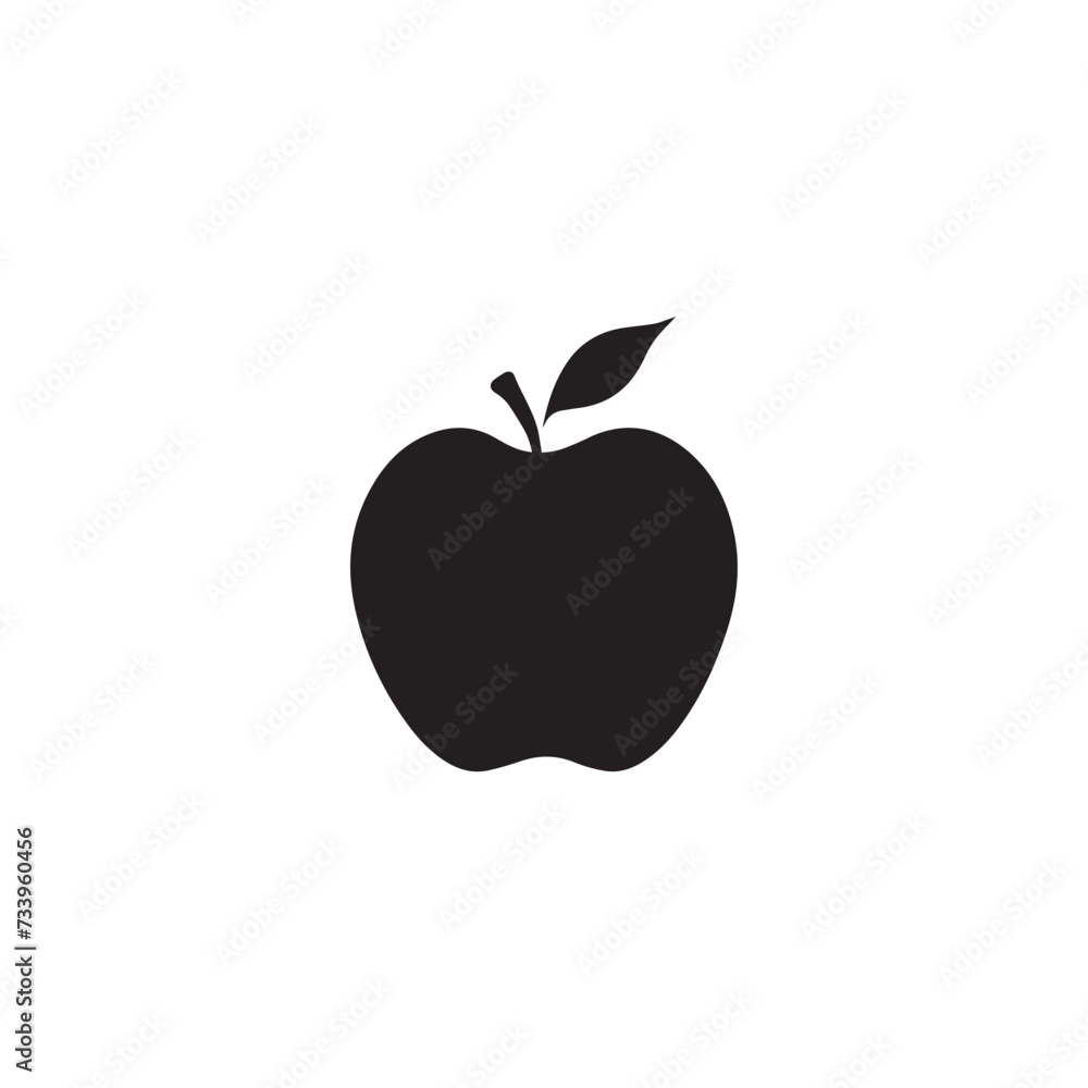 Apple food icon black vector background design. Apple food icon black vector background design.