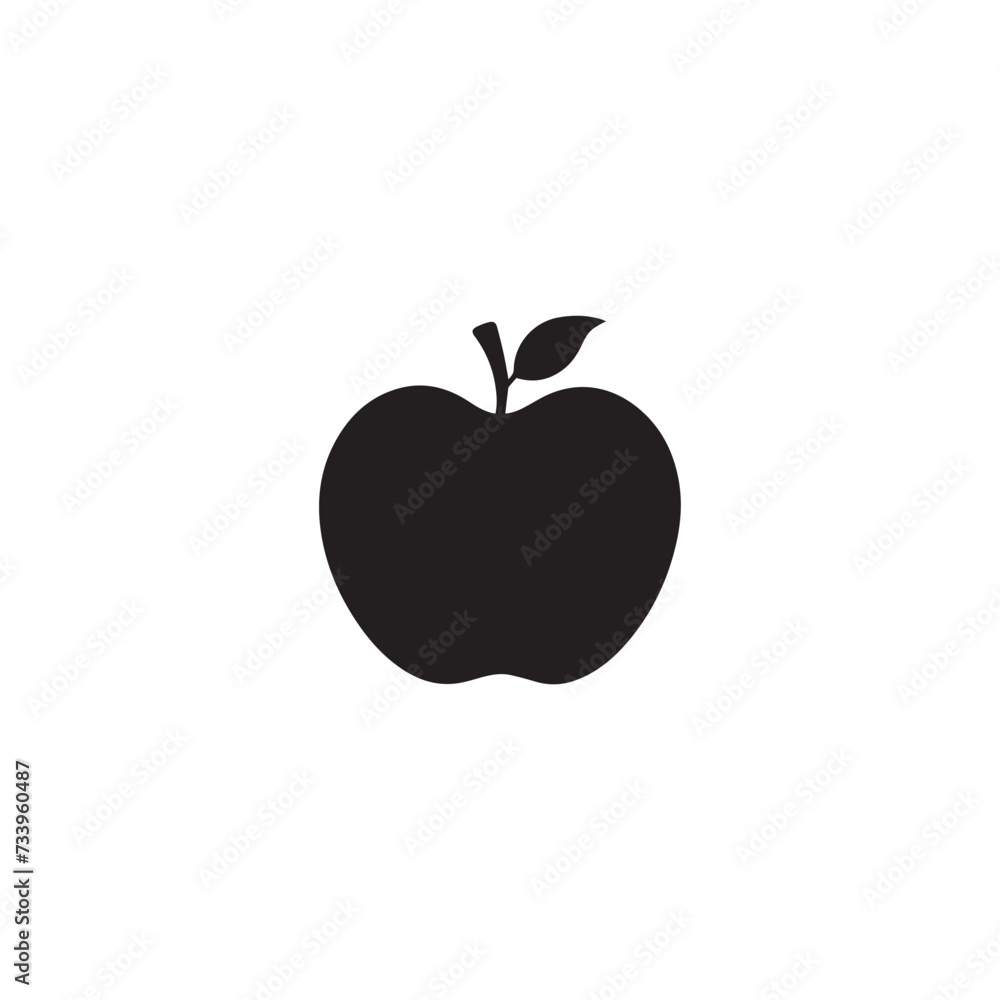 Apple food icon black vector background design. Apple food icon black vector background design.