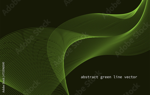 abstract neon green flowing wavy lines gradient vector background. smooth curved shaped lines. blended knit, future technology luxury. posters, banners, templates, covers, wallpapers, digital prints.