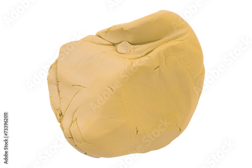 Light brown plasticine isolated on transparent background.