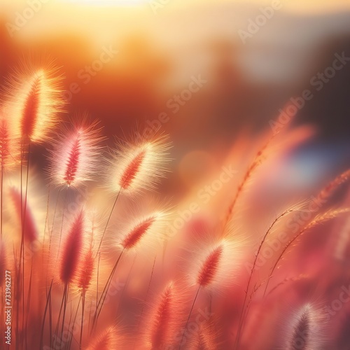 soft focus of beautiful tropical grass flower in nature