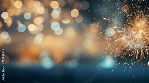 Blurred Fireworks Bokeh and Light background.