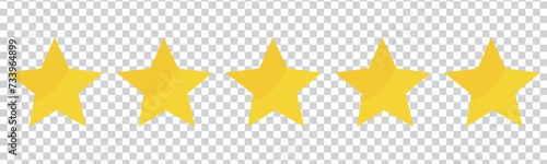 Star icon. Vector yellow isolated five stars. Customer feedback concept. Vector 5 stars rating review. Quality shape design. vector files