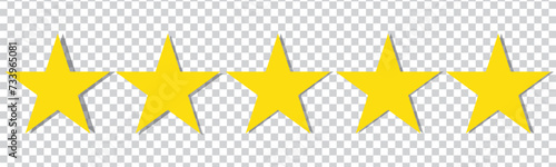 Star icon. Vector yellow isolated five stars. Customer feedback concept. Vector 5 stars rating review. Quality shape design. vector files