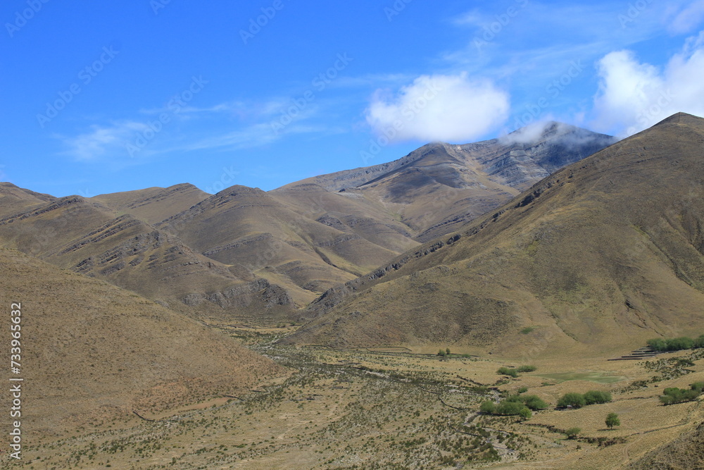 Rural landscape and mountains in northwest Argentina